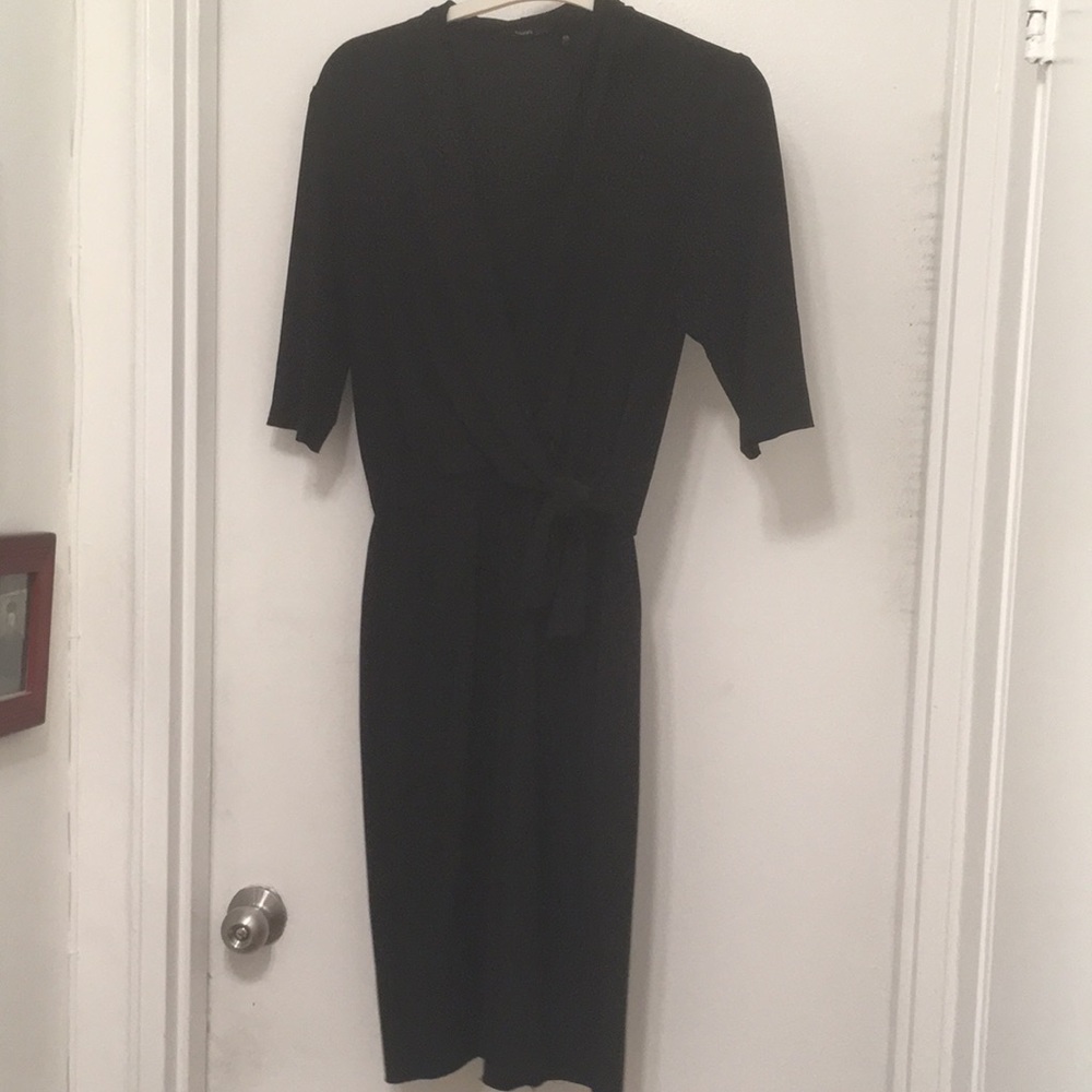 Wrap around black dress